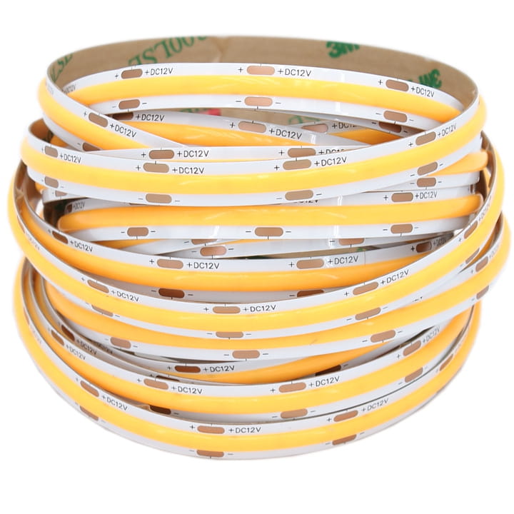LED pásek COB 12V / 480LED / 9W / ŽLUTÁ / IP20 / 8mm / PRO+